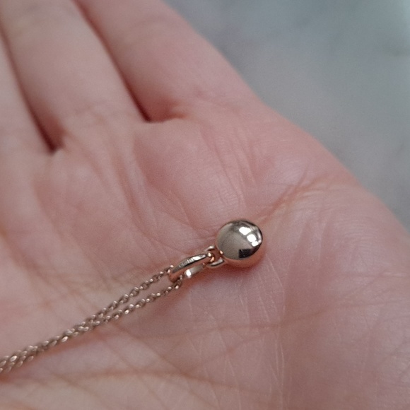 Monica Vinader Fiji Button Diamond Necklace, rose gold - Picture 9 of 10